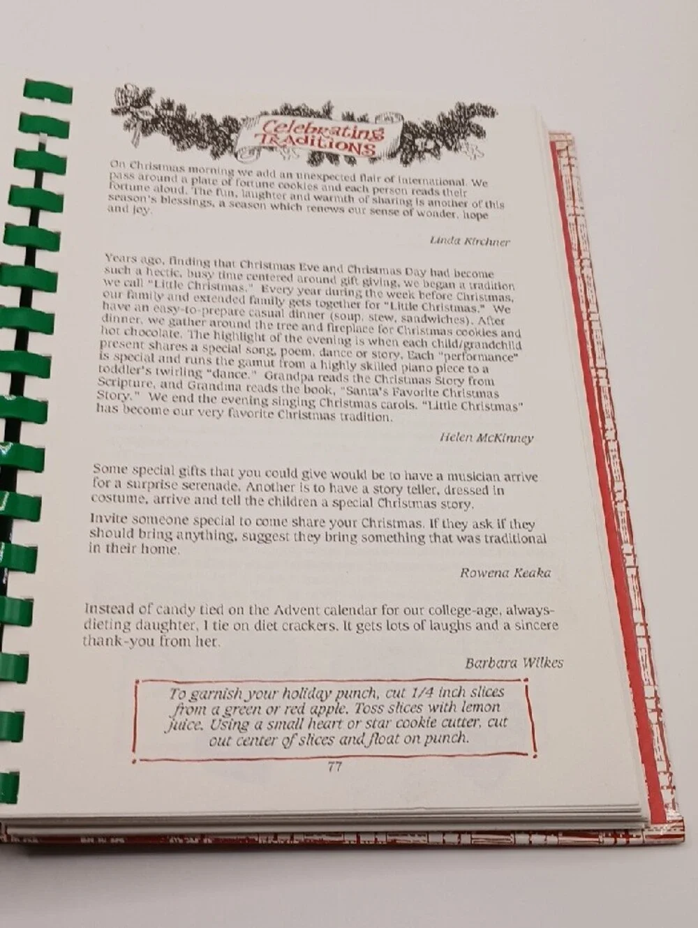 1995 Gooseberry Patch Old - Fashioned Country Christmas Cookbook READ